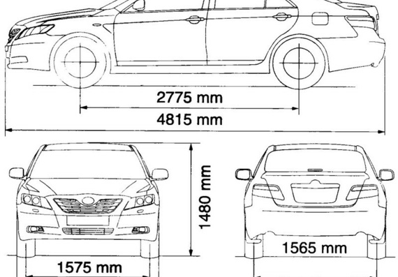 Toyota Camry (2008) (Тоёта Камри (2008)) - чертежи (рисунки) автомобиля